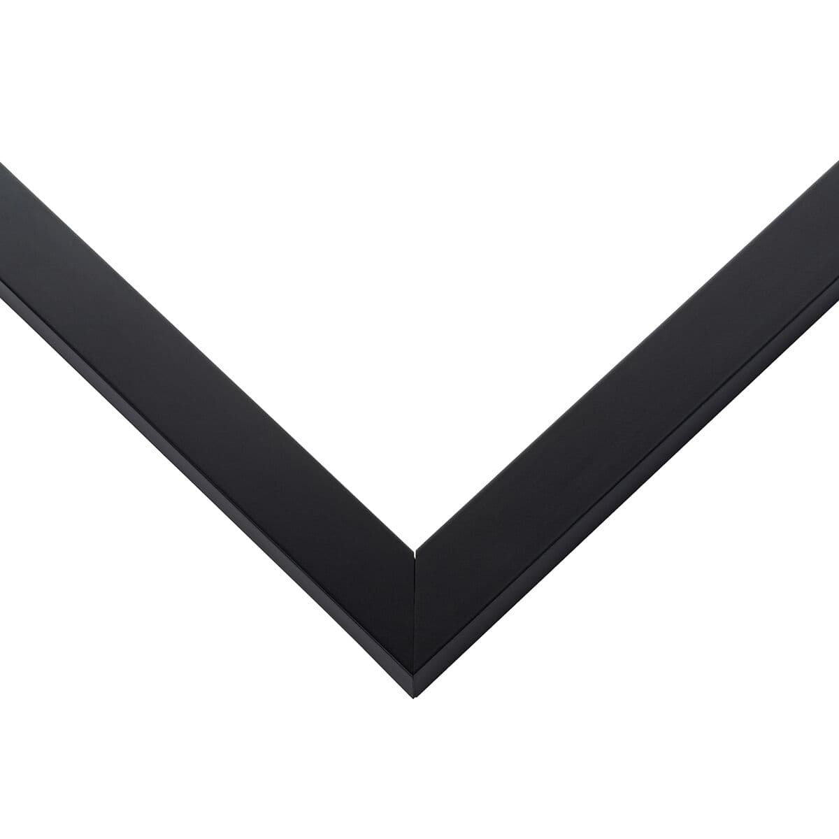 Black Picture Frame corner detail showing clean minimalist profile with precision mitered joint and sleek matte black finish