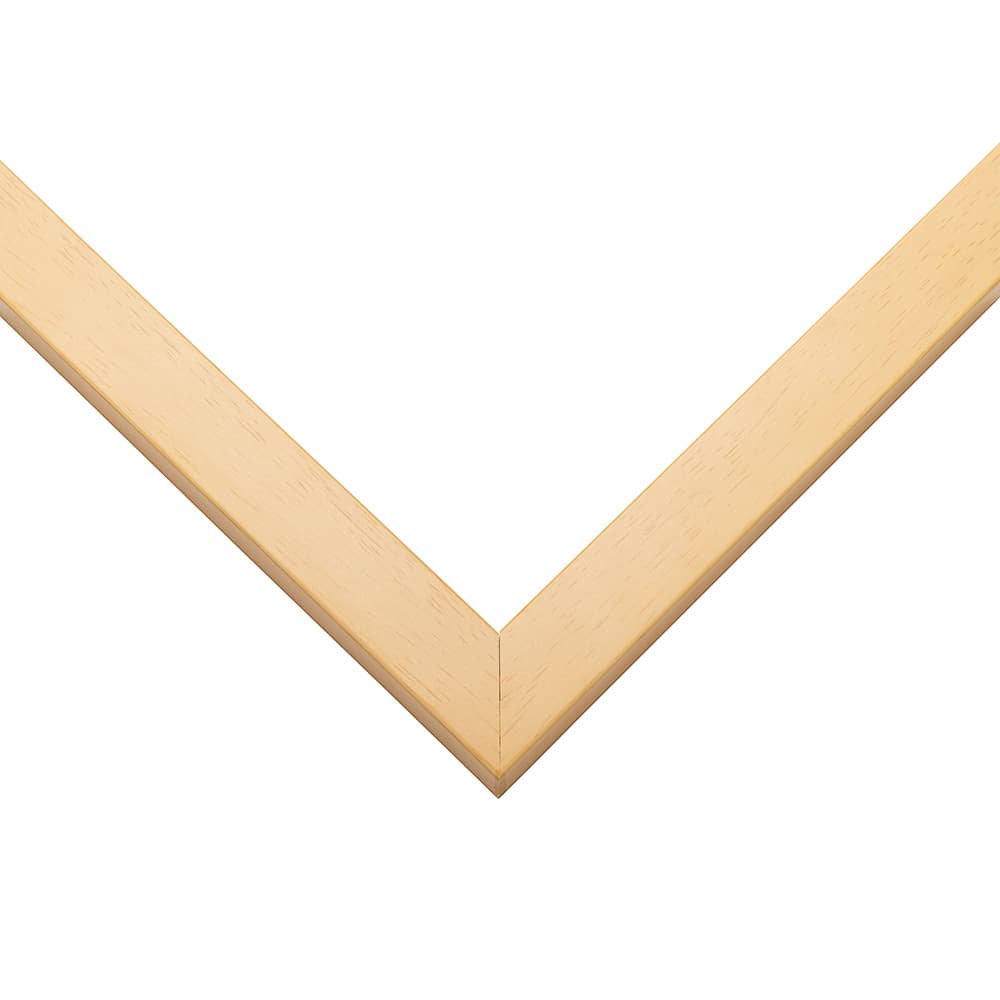 Natural Picture Frame corner detail showing pale natural wood finish with minimal grain and precision mitered joint in 0.75 inch profile