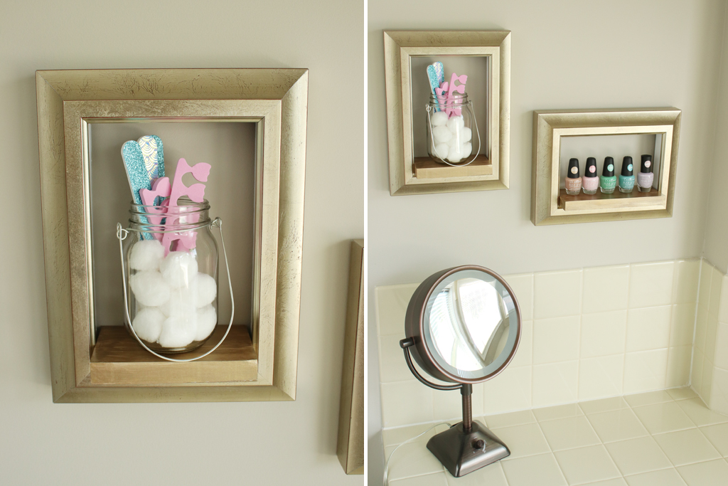 DIY Frame Shelves Styled